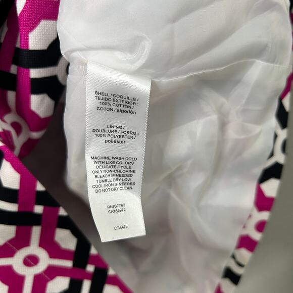 Laundry by Shelli Segal Geometric Longline Jacket Women’s 10 Fuchsia NWT - Picture 7 of 8